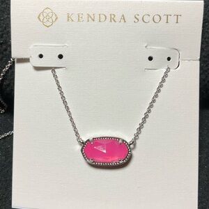 Kendra Scott Elisa Necklace Pink Opal Silver Chain